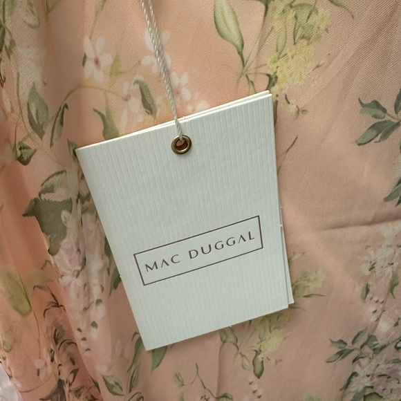 Mac Duggal 68703 Ruffle Tiered Floral Cut-Out Chiffon Gown in Pink Multi - Picture 4 of 5